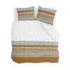 Walra - Dekbedovertrek Ikat Dreams - 240x220 Cm - Wit / Cognac -Cinderella Winkel 1000012955
