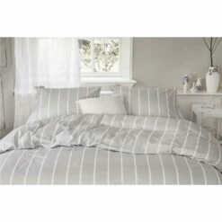 Walra - Dekbedovertrek Preppy Pinstripe - 140x220 Cm - Grijs -Cinderella Winkel 1000012962 0101