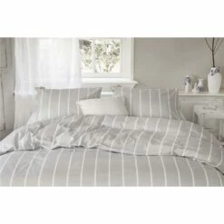 Walra - Dekbedovertrek Preppy Pinstripe - 140x220 Cm - Grijs -Cinderella Winkel 1000012962 0103