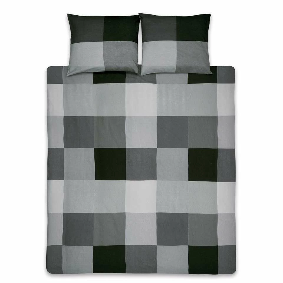 Ten Cate Katoenen Tweepersoons Dekbedovertrek - 200x200/220 - Block Antraciet 4 Ten Cate Katoenen Tweepersoons Dekbedovertrek - 200x200/220 - Block Antraciet - Afbeelding 2