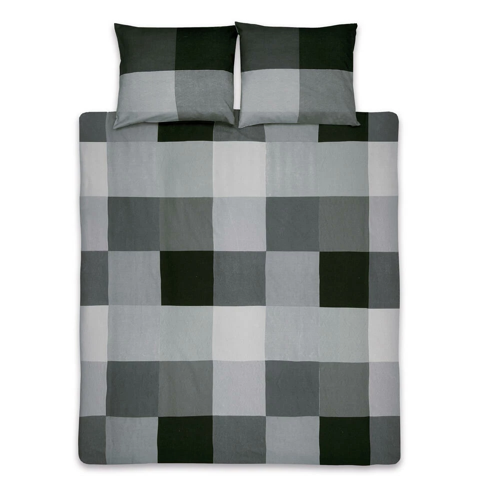 Ten Cate Katoenen Tweepersoons Dekbedovertrek - 200x200/220 - Block Antraciet 3 Ten Cate Katoenen Tweepersoons Dekbedovertrek - 200x200/220 - Block Antraciet