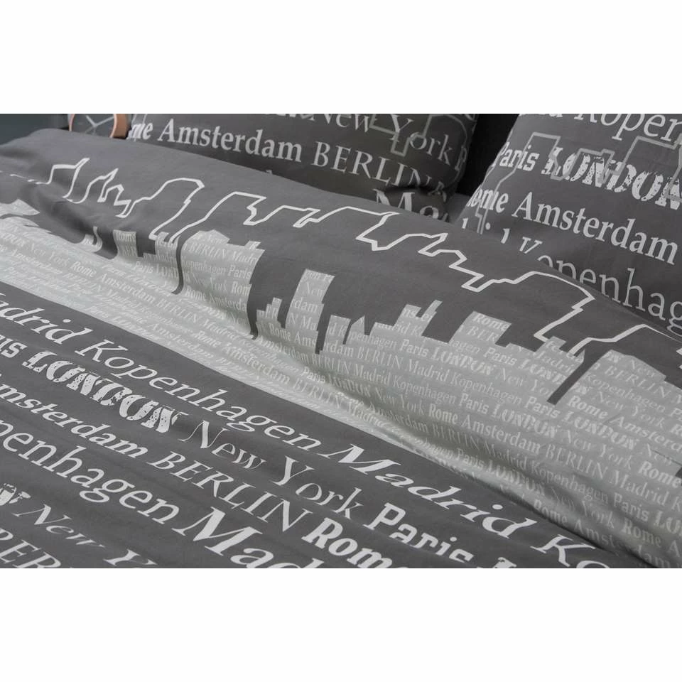 Ten Cate Katoenen Tweepersoons Dekbedovertrek - 200x200/220 - Skyline Taupe 6 Ten Cate Katoenen Tweepersoons Dekbedovertrek - 200x200/220 - Skyline Taupe - Afbeelding 4