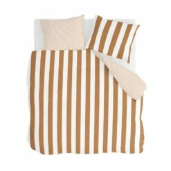 Walra - Dekbedovertrek Classic Stripe - 200x220 Cm - Cognac