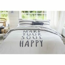 Walra - Dekbedovertrek Happy Wake Up - 240x220 Cm - Wit / Blauw 7 Walra - Dekbedovertrek Happy Wake Up - 240x220 Cm - Wit / Blauw -Cinderella Winkel 1000024971 0101