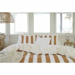Walra - Dekbedovertrek Classic Stripe - 140x220 Cm - Cognac -Cinderella Winkel 1000024990 0103