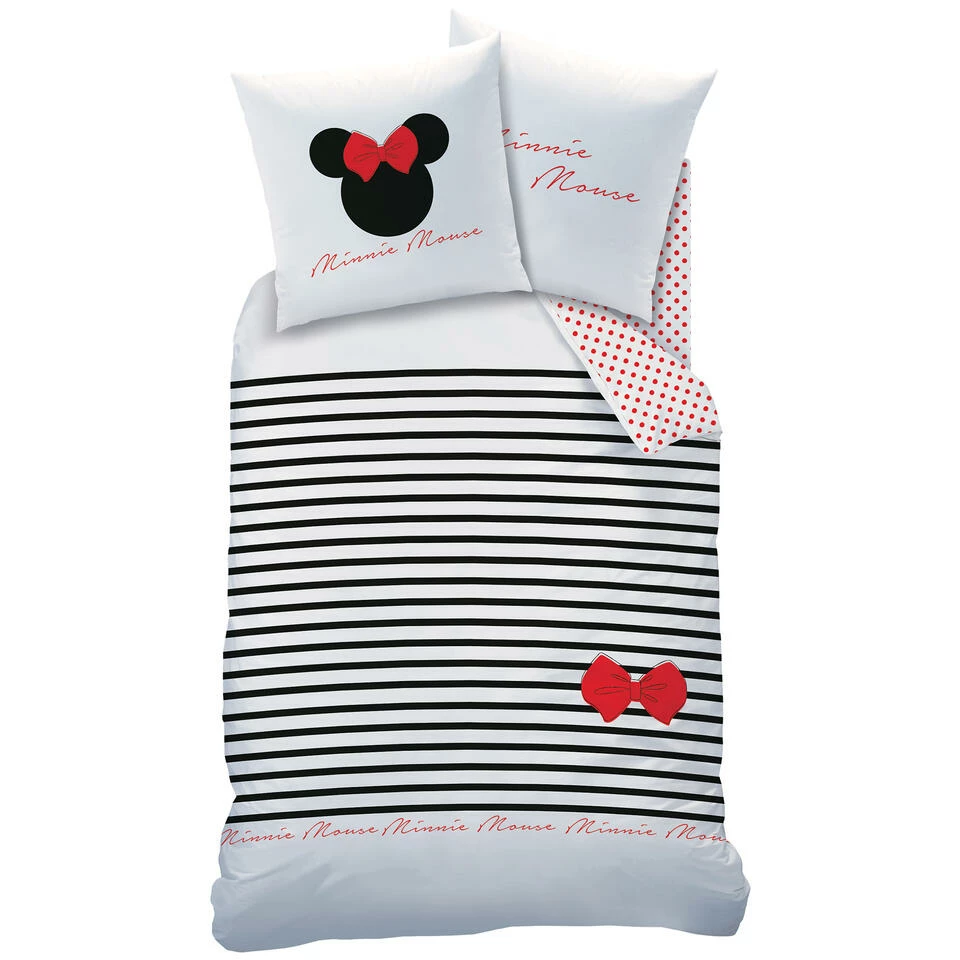 Disney Minnie Mouse Dekbedovertrek, Stripes - 140 X 200 Cm + 63 X 63 Cm - Katoen 3 Disney Minnie Mouse Dekbedovertrek, Stripes - 140 X 200 Cm + 63 X 63 Cm - Katoen