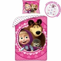 Masha En De Beer Dekbedovertrek Love - Eenpersoons - 140 X 200 Cm - Katoen 7 Masha En De Beer Dekbedovertrek Love - Eenpersoons - 140 X 200 Cm - Katoen -Cinderella Winkel 1000025442 0102