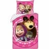 Masha En De Beer Dekbedovertrek Love - Eenpersoons - 140 X 200 Cm - Katoen -Cinderella Winkel 1000025442