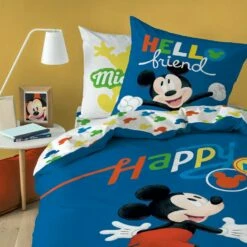 Disney Mickey Mouse Dekbedovertrek Happy - Eenpersoons - 140 X 200 Cm - Katoen -Cinderella Winkel 1000028660 0102