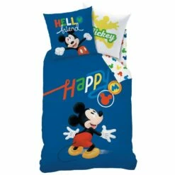 Disney Mickey Mouse Dekbedovertrek Happy - Eenpersoons - 140 X 200 Cm - Katoen -Cinderella Winkel 1000028660 0103