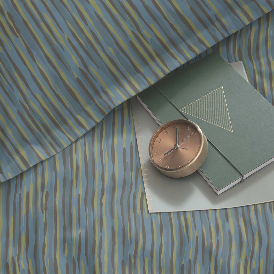 Damai Dekbedovertrek Katoen - 140x200/220cm - Blauw Gestreept Dessin 5 Damai Dekbedovertrek Katoen - 140x200/220cm - Blauw Gestreept Dessin - Afbeelding 3