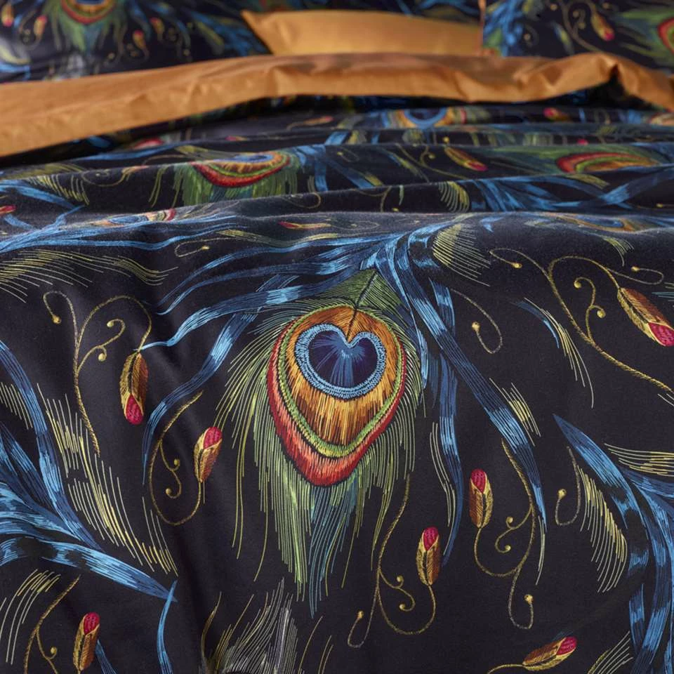 De Witte Lietaer Dekbedovertrek Peafowl - 200 X 200/220 Cm - Katoen Satijn 4 De Witte Lietaer Dekbedovertrek Peafowl - 200 X 200/220 Cm - Katoen Satijn - Afbeelding 2