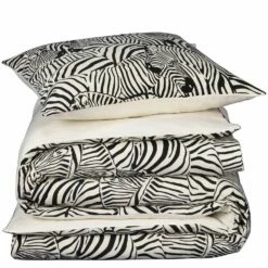 De Witte Lietaer Dekbedovertrek Zebra Cream - 140 X 200/220 Cm - Katoen Flanel -Cinderella Winkel 1000032046 0101