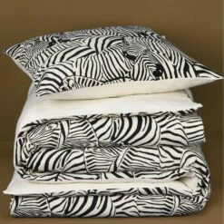 De Witte Lietaer Dekbedovertrek Zebra Cream - 140 X 200/220 Cm - Katoen Flanel -Cinderella Winkel 1000032046 0103