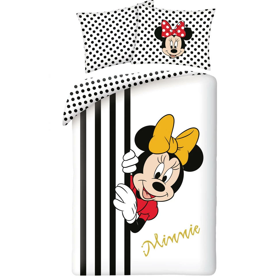 Disney Minnie Mouse Dekbedovertrek Peekaboo - 140 X 200 Cm - Katoen 3 Disney Minnie Mouse Dekbedovertrek Peekaboo - 140 X 200 Cm - Katoen