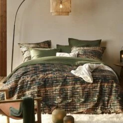 De Witte Lietaer Dekbedovertrek Rufus Khaki - 140 X 200/220 Cm - Katoen Flanel -Cinderella Winkel 1000032124 0101