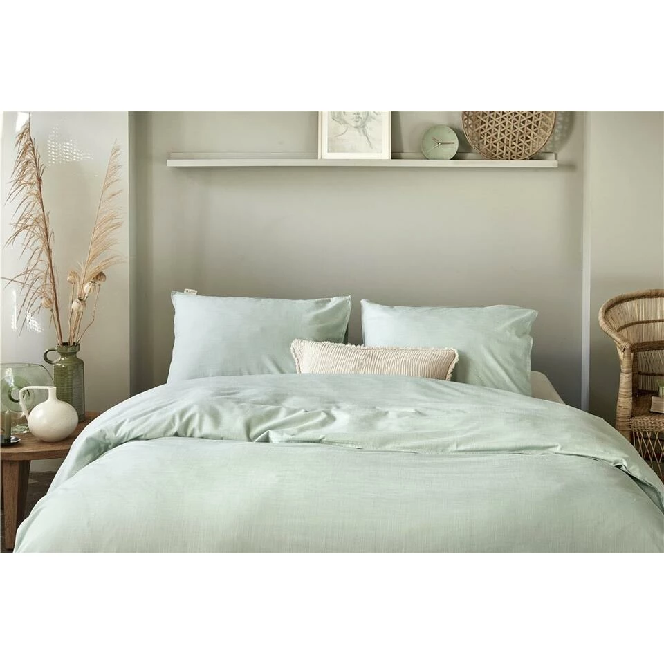 Walra - Dekbedovertrek Vintage Cotton - 200x220 Cm - Jade 5 Walra - Dekbedovertrek Vintage Cotton - 200x220 Cm - Jade - Afbeelding 3