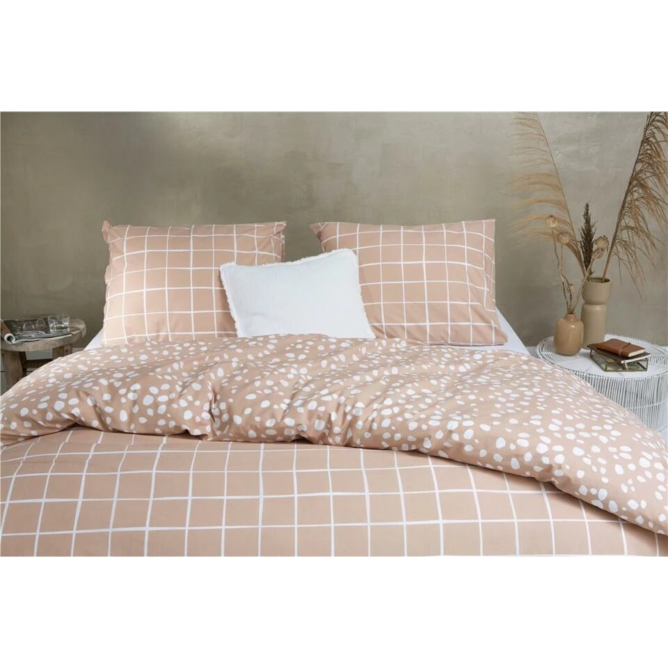Walra - Dekbedovertrek Remade Dots & Squares - 240x220 Cm - Terra 4 Walra - Dekbedovertrek Remade Dots & Squares - 240x220 Cm - Terra - Afbeelding 2