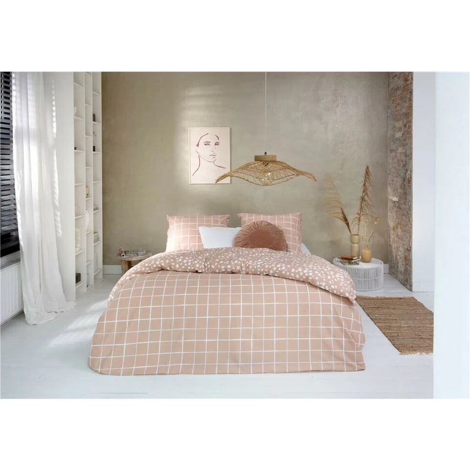 Walra - Dekbedovertrek Remade Dots & Squares - 240x220 Cm - Terra 6 Walra - Dekbedovertrek Remade Dots & Squares - 240x220 Cm - Terra - Afbeelding 4