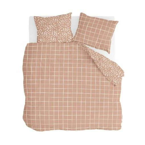Walra - Dekbedovertrek Remade Dots & Squares - 240x220 Cm - Terra -Cinderella Winkel 1000034106