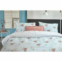 Walra - Dekbedovertrek Red Roses - 200x220 Cm - Blauw -Cinderella Winkel 1000034117 0102