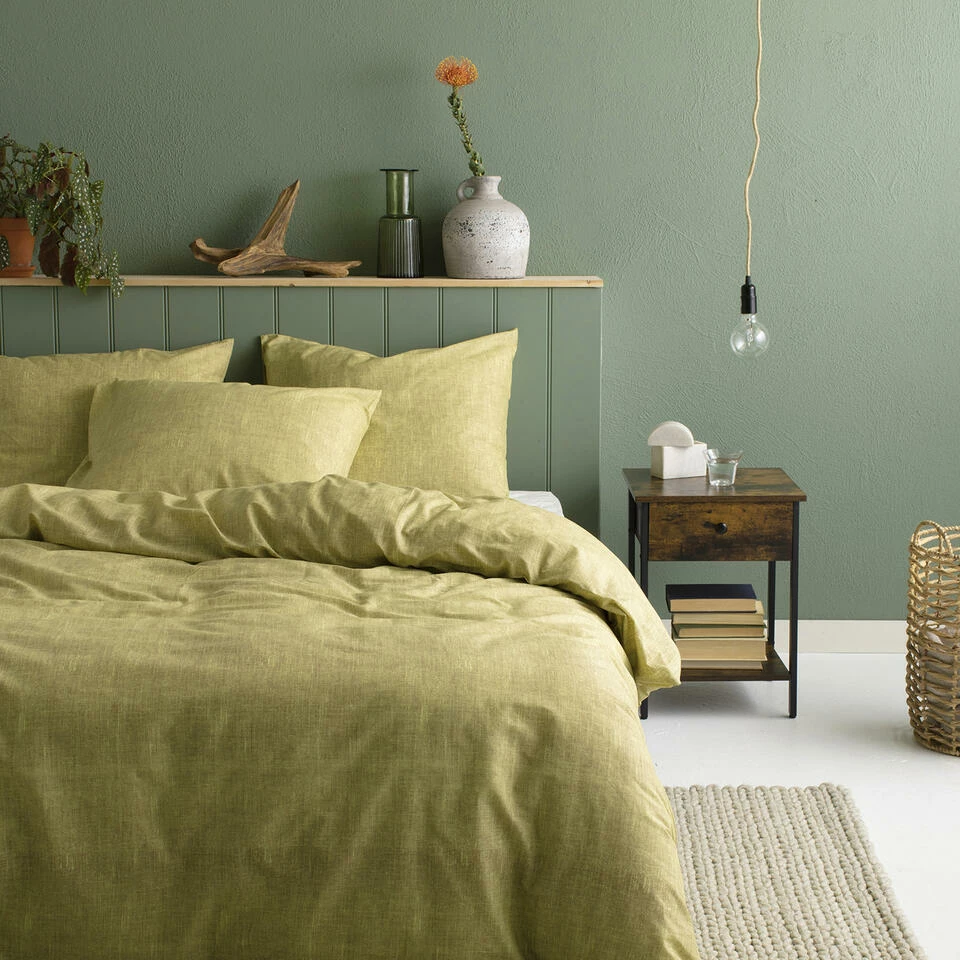 Cinderella Dekbedovertrek Lyn - Katoen - 200x200/220 Cm - Mustard 4 Cinderella Dekbedovertrek Lyn - Katoen - 200x200/220 Cm - Mustard - Afbeelding 2