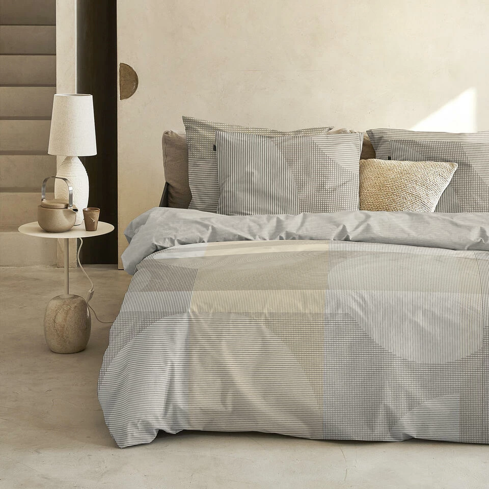 Damai Dekbedovertrek Base - Katoen - 260x200/220 Cm - Beige 5 Damai Dekbedovertrek Base - Katoen - 260x200/220 Cm - Beige - Afbeelding 3