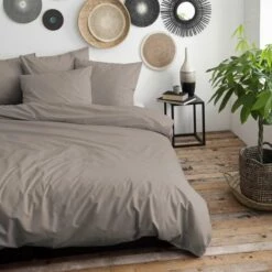 Damai Dekbedovertrek Organic Satijn Taupe-2-persoons (200 X 200/220 Cm) -Cinderella Winkel 1000034969 0102