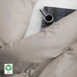 Damai Dekbedovertrek Organic Satijn Taupe-2-persoons (200 X 200/220 Cm) -Cinderella Winkel 1000034969 0103