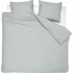 Damai Dekbedovertrek Organic Satijn Light Grey-2-persoons (200 X 200/220 Cm)