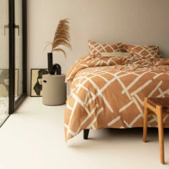 Damai Dekbedovertrek Kline - Katoen - 260x200/220 Cm - Caramel -Cinderella Winkel 1000035340 0101