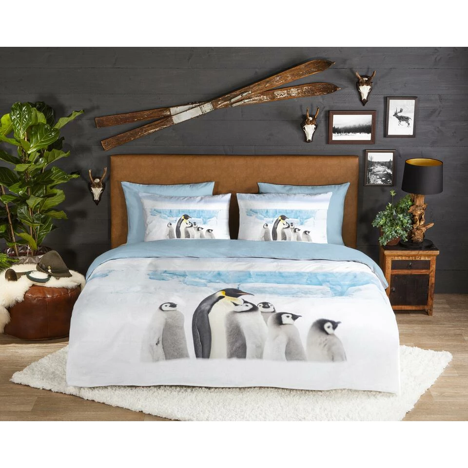 Good Morning Dekbedovertrek "Pinguin" - Wit - (240x220 Cm) 4 Good Morning Dekbedovertrek "Pinguin" - Wit - (240x220 Cm) - Afbeelding 2