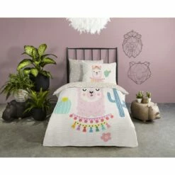 Good Morning Dekbedovertrek "Llama" - Zand - (140x220 Cm) -Cinderella Winkel 1000035760 0101
