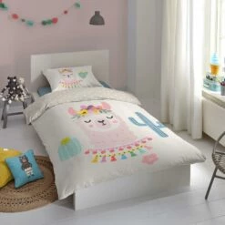 Good Morning Dekbedovertrek "Llama" - Zand - (140x220 Cm) -Cinderella Winkel 1000035760 0102