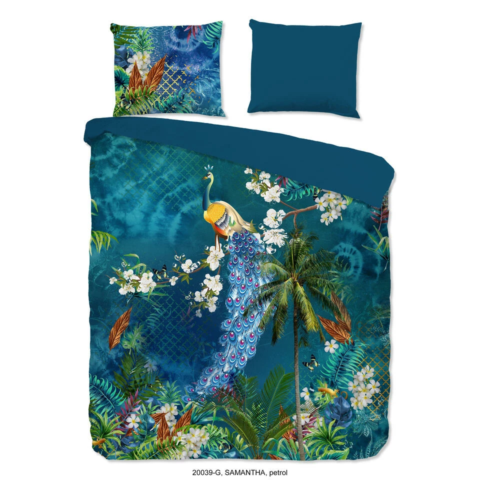 Good Morning Dekbedovertrek "Samantha" - Petrol - (200x220 Cm) 3 Good Morning Dekbedovertrek "Samantha" - Petrol - (200x220 Cm)