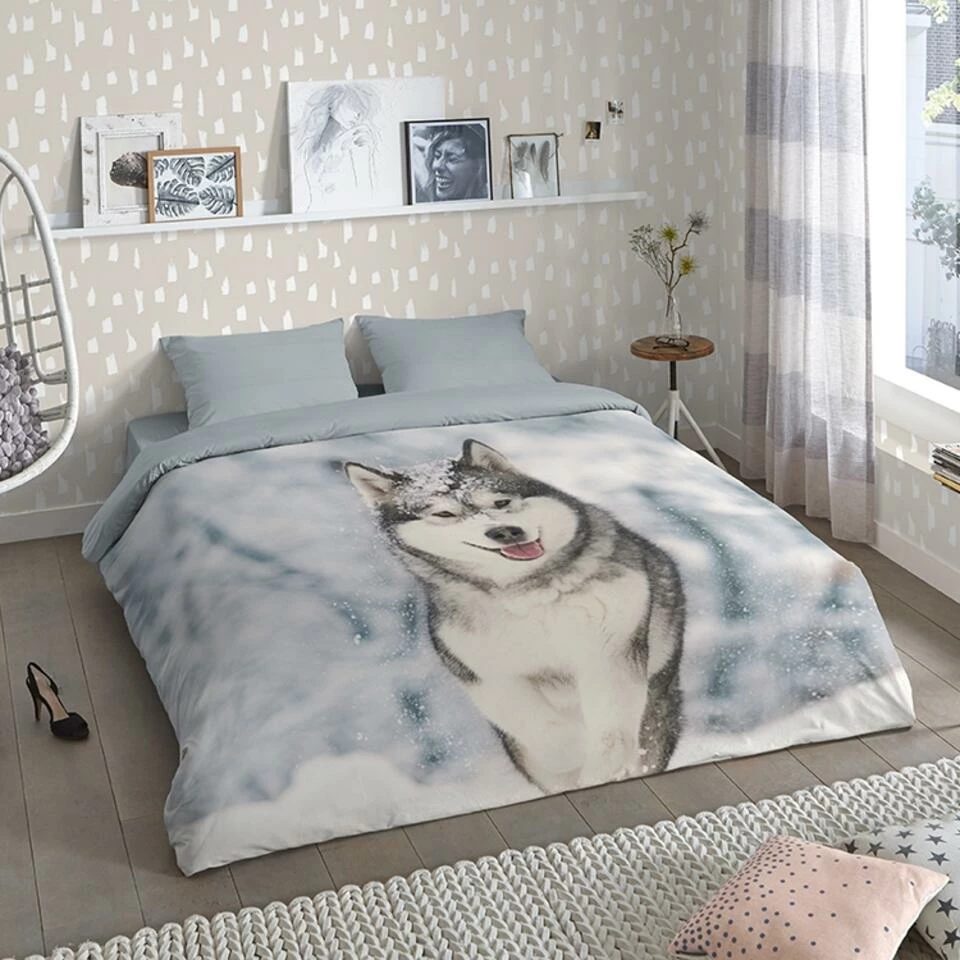 Good Morning Dekbedovertrek "Husky" - Grijs - (240x220 Cm) 4 Good Morning Dekbedovertrek "Husky" - Grijs - (240x220 Cm) - Afbeelding 2