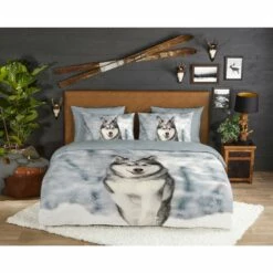 Good Morning Dekbedovertrek "Husky" - Grijs - (140x220 Cm) -Cinderella Winkel 1000035851 0101