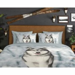Good Morning Dekbedovertrek "Husky" - Grijs - (140x220 Cm) -Cinderella Winkel 1000035851 0110