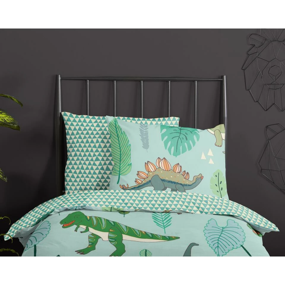 Good Morning Dekbedovertrek "Prehistory" - Groen - (140x220 Cm) 6 Good Morning Dekbedovertrek "Prehistory" - Groen - (140x220 Cm) - Afbeelding 4