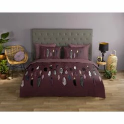 Good Morning Dekbedovertrek "Feathers" - Rood - (140x220 Cm) -Cinderella Winkel 1000035977 0101