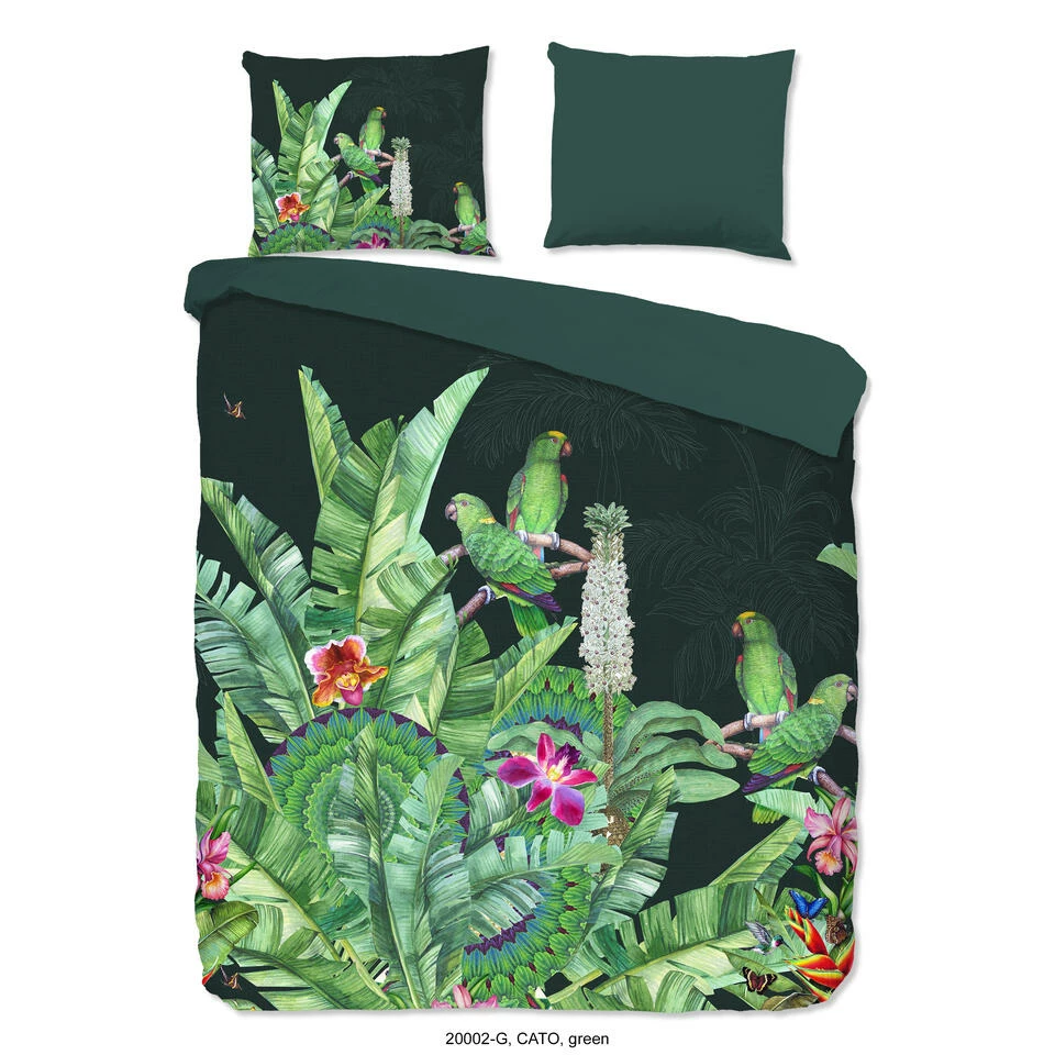 Good Morning Dekbedovertrek "Cato" - Groen - (140x220 Cm) 3 Good Morning Dekbedovertrek "Cato" - Groen - (140x220 Cm)