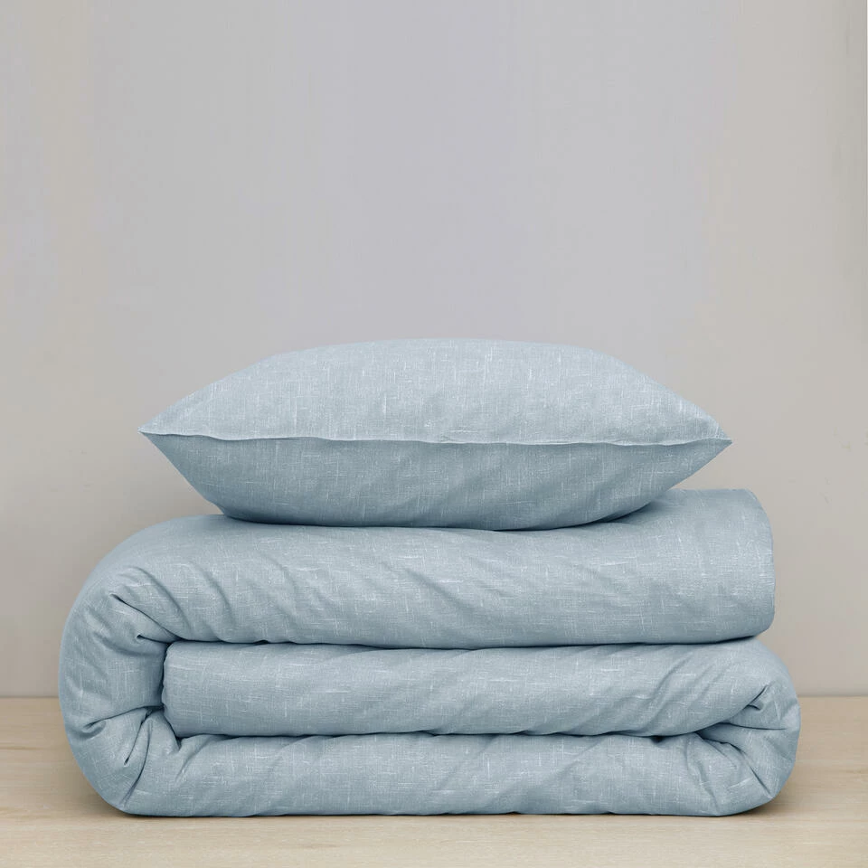 Damai Dekbedovertrek Ebba - Biologisch Katoen - 260x200/220 Cm - Soft Blue 4 Damai Dekbedovertrek Ebba - Biologisch Katoen - 260x200/220 Cm - Soft Blue - Afbeelding 2