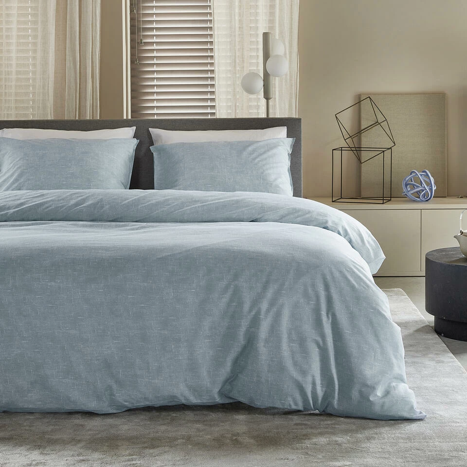 Damai Dekbedovertrek Ebba - Biologisch Katoen - 260x200/220 Cm - Soft Blue 5 Damai Dekbedovertrek Ebba - Biologisch Katoen - 260x200/220 Cm - Soft Blue - Afbeelding 3