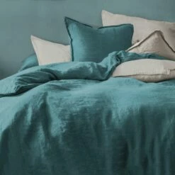 Matt & Rose Set Kussenslopen Groen - 65 X 65 Cm - 100% Linnen -Cinderella Winkel 1000038495 0103