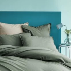 Matt & Rose Set Kussenslopen Groen - 65 X 65 Cm - Gewassen Katoen -Cinderella Winkel 1000038499 0102