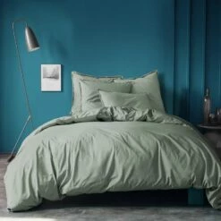 Matt & Rose Set Kussenslopen Groen - 65 X 65 Cm - Gewassen Katoen -Cinderella Winkel 1000038499 0103