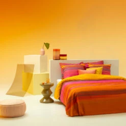 Damai Dekbedovertrek Lucid - Satijn - 260x200/220 Cm - Orange -Cinderella Winkel 1000042981 0102