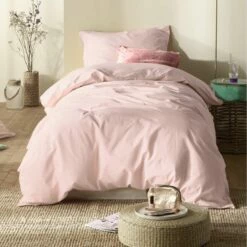 Moodit Dekbedovertrek Basil Pearl Pink - Eenpersoons - 140 X 220 Cm - Katoen -Cinderella Winkel 1000043549 0101