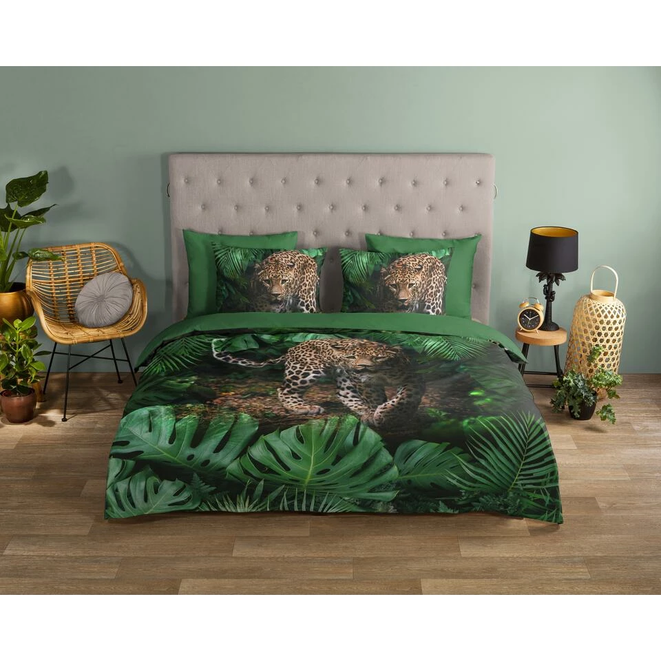 Good Morning Dekbedovertrek "Youri" - Groen - (240x220 Cm) 4 Good Morning Dekbedovertrek "Youri" - Groen - (240x220 Cm) - Afbeelding 2