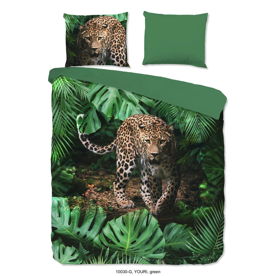 Good Morning Dekbedovertrek "Youri" - Groen - (240x220 Cm) 3 Good Morning Dekbedovertrek "Youri" - Groen - (240x220 Cm)